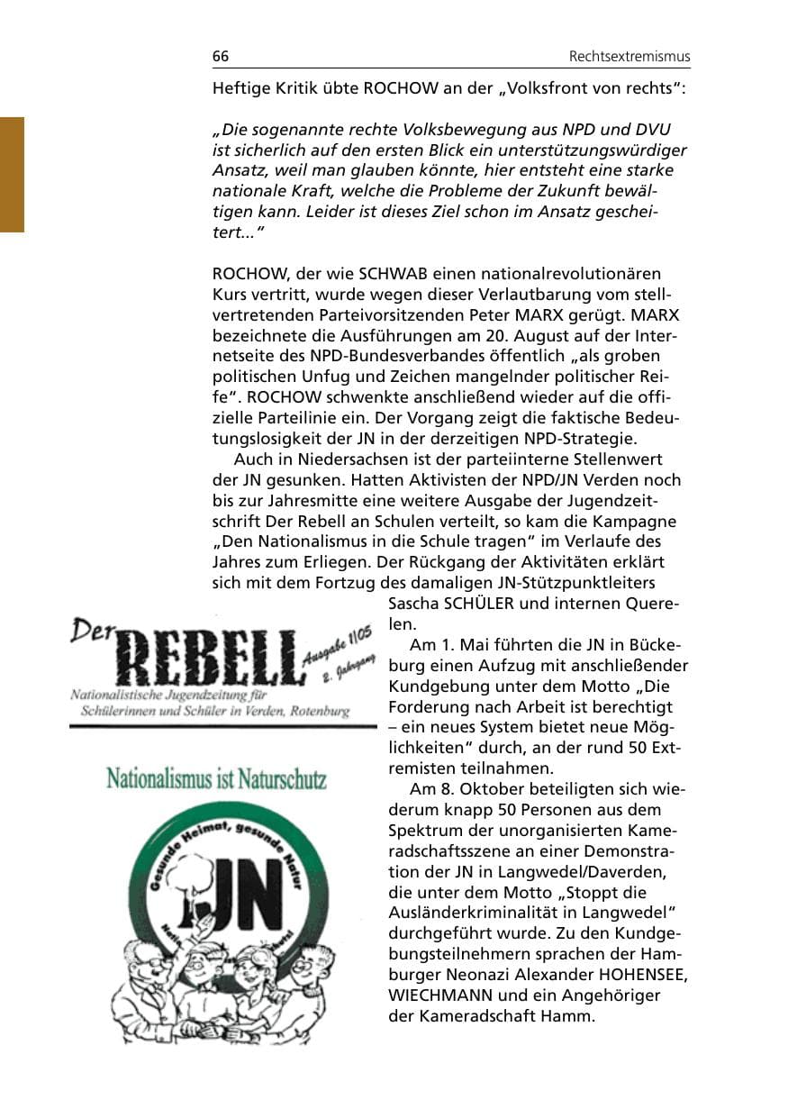 Seite 66 des Verfassungsschutzbericht 2005 Niedersachsen