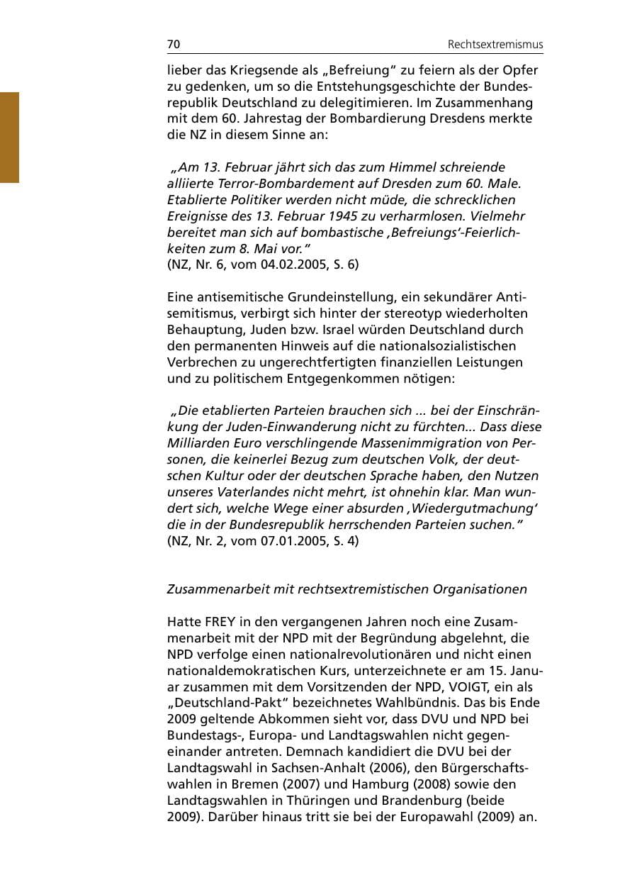 Seite 70 des Verfassungsschutzbericht 2005 Niedersachsen