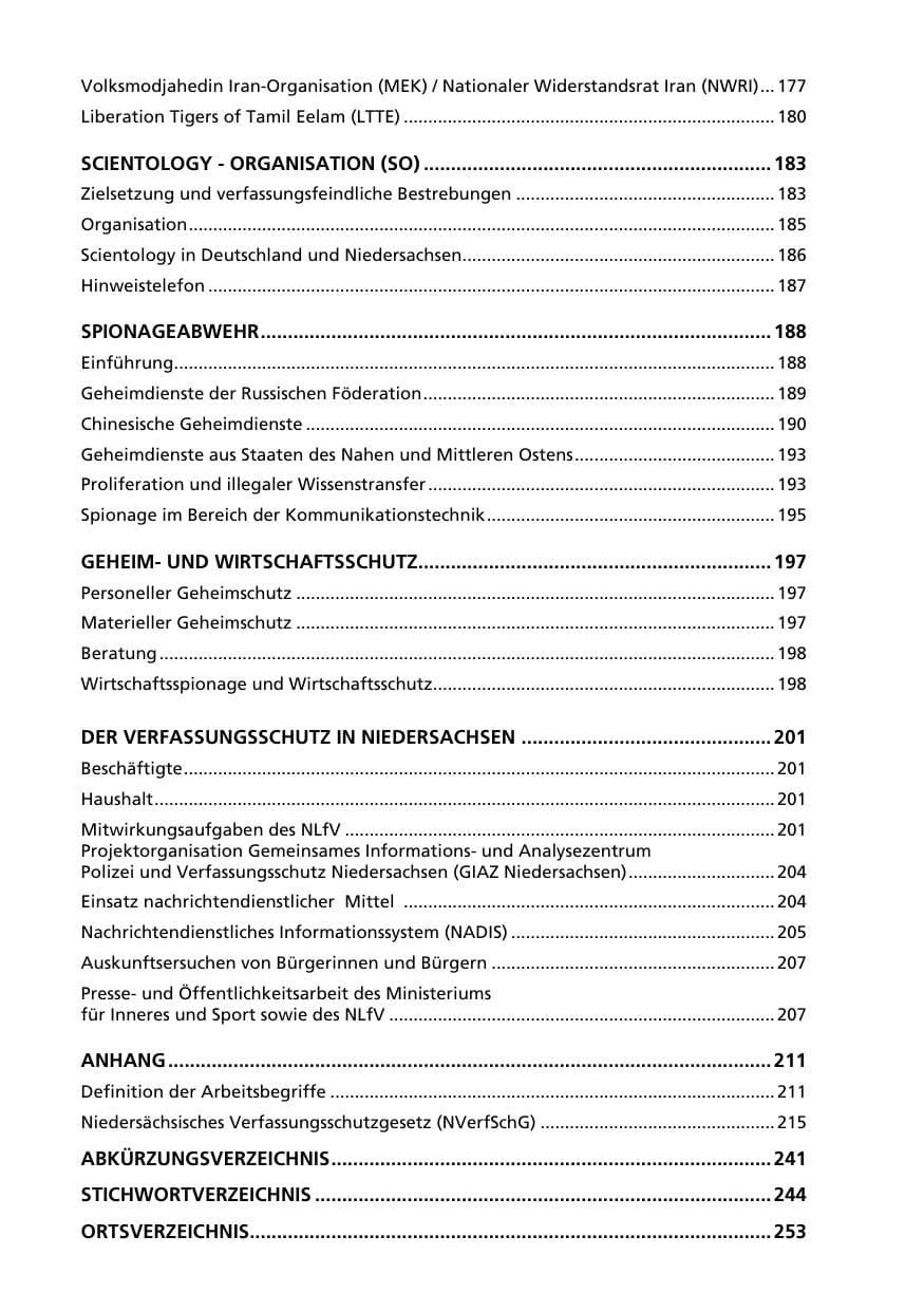 Seite 8 des Verfassungsschutzbericht 2005 Niedersachsen