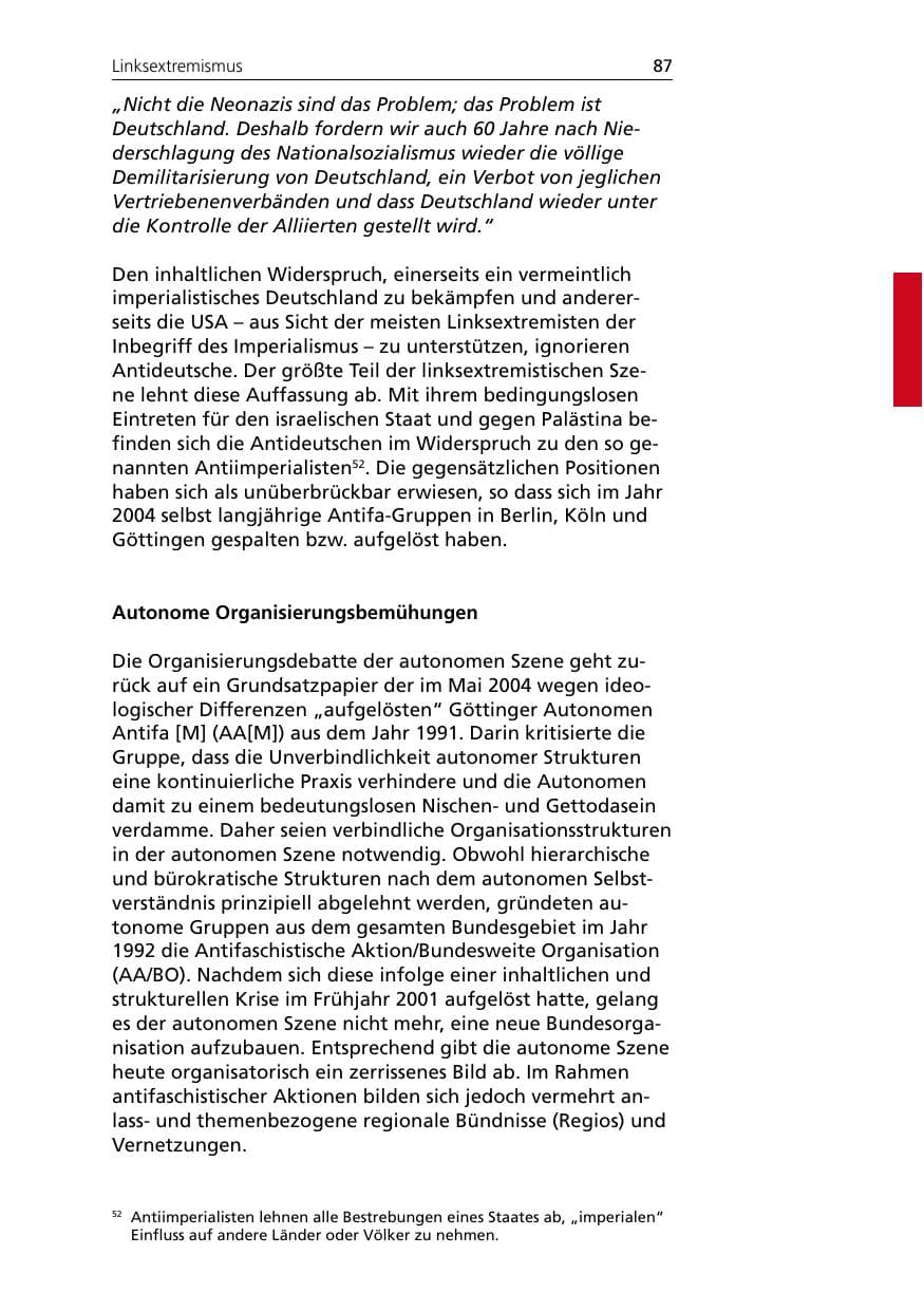 Seite 87 des Verfassungsschutzbericht 2005 Niedersachsen