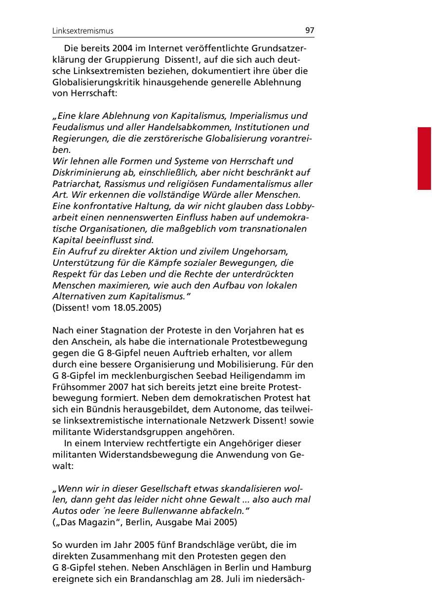 Seite 97 des Verfassungsschutzbericht 2005 Niedersachsen