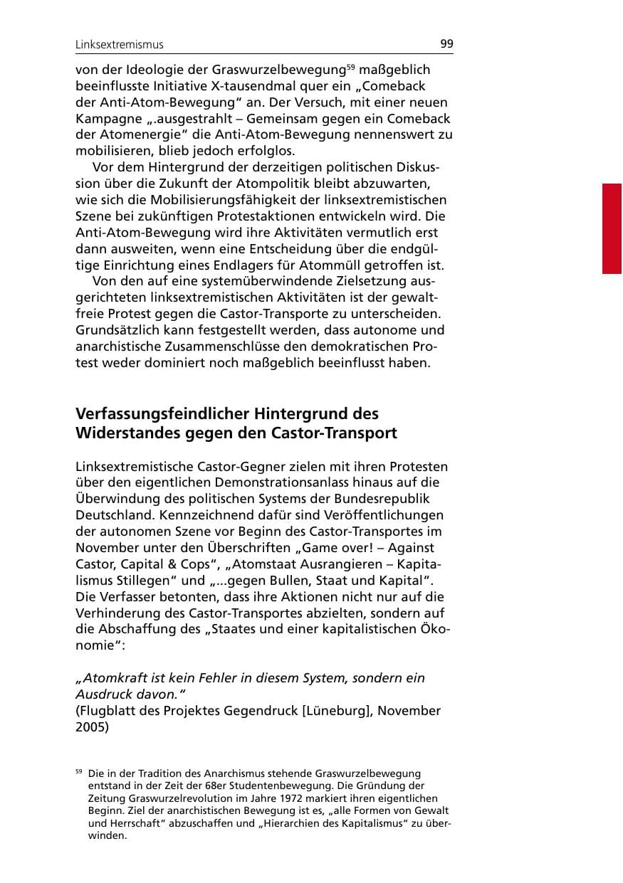 Seite 99 des Verfassungsschutzbericht 2005 Niedersachsen