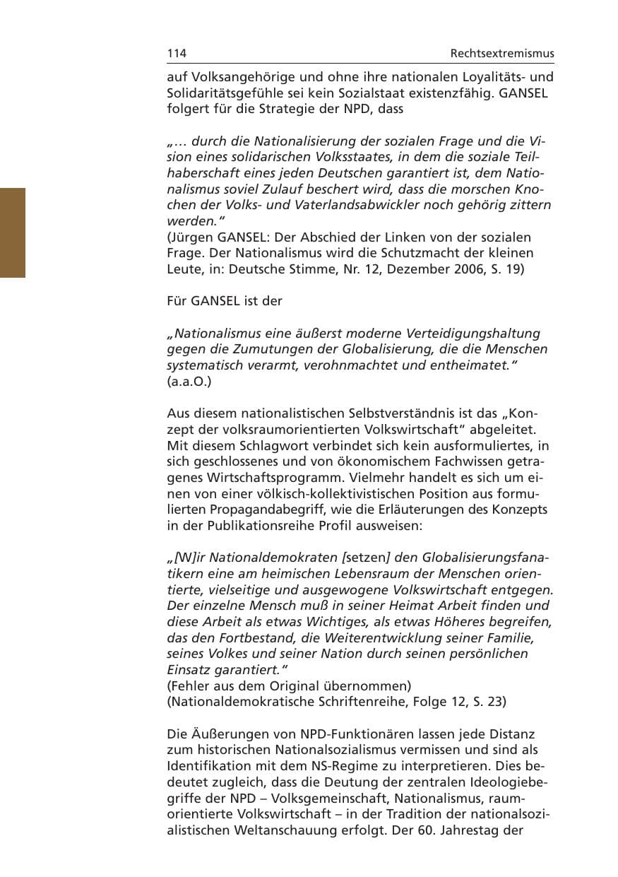 Seite 115 des Verfassungsschutzbericht 2006 Niedersachsen