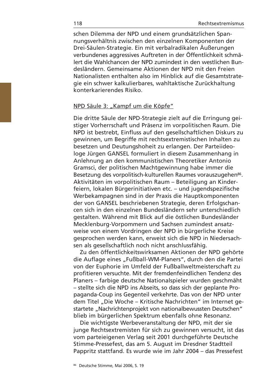 Seite 119 des Verfassungsschutzbericht 2006 Niedersachsen