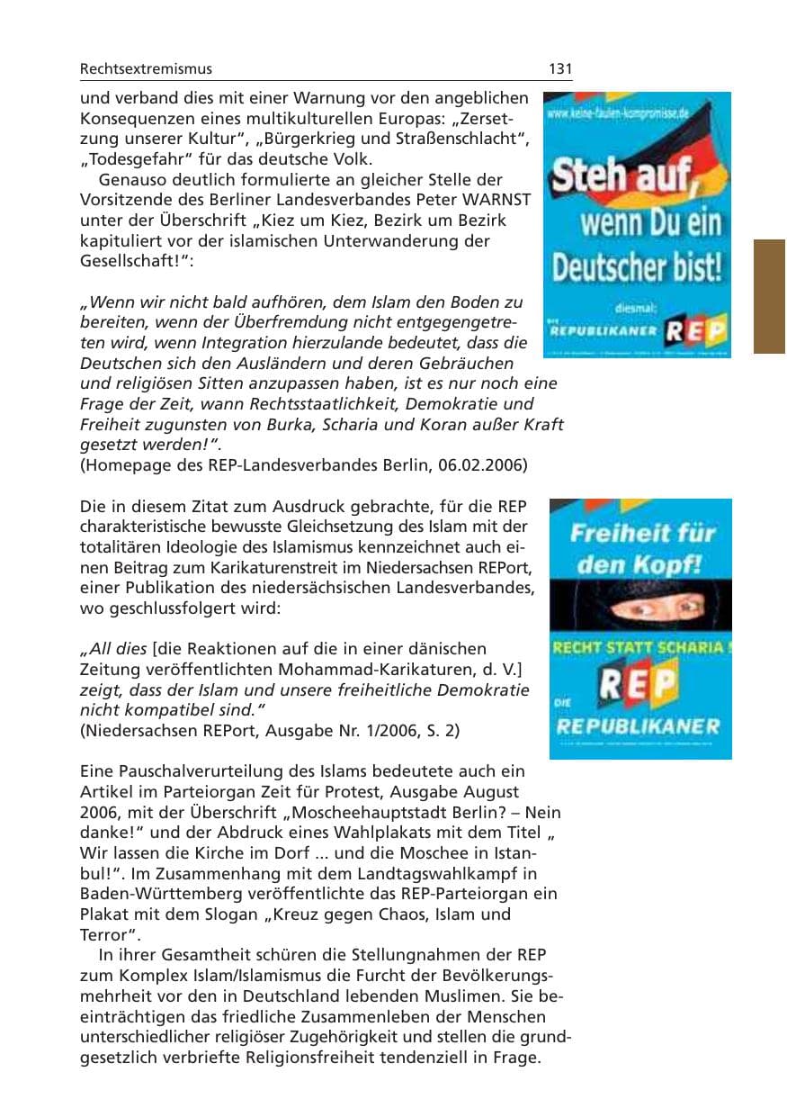 Seite 132 des Verfassungsschutzbericht 2006 Niedersachsen