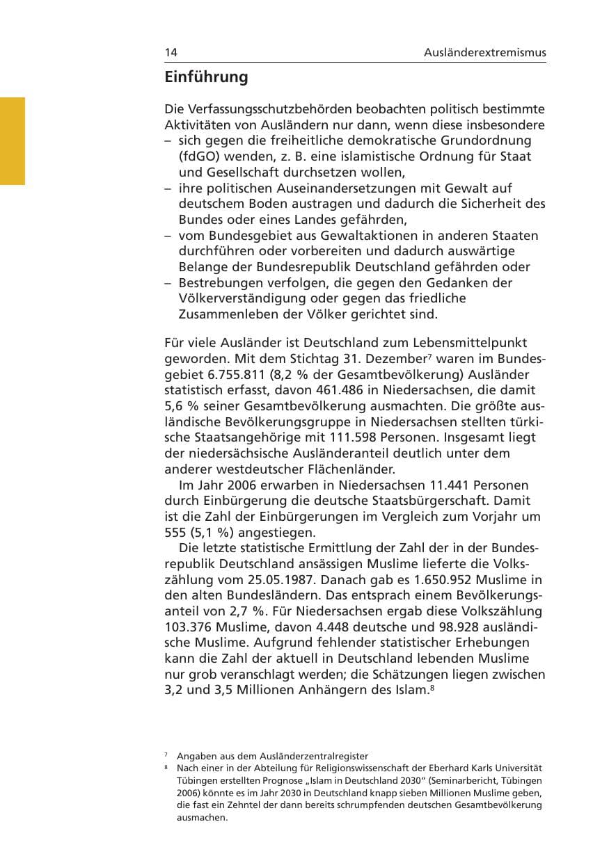Seite 15 des Verfassungsschutzbericht 2006 Niedersachsen