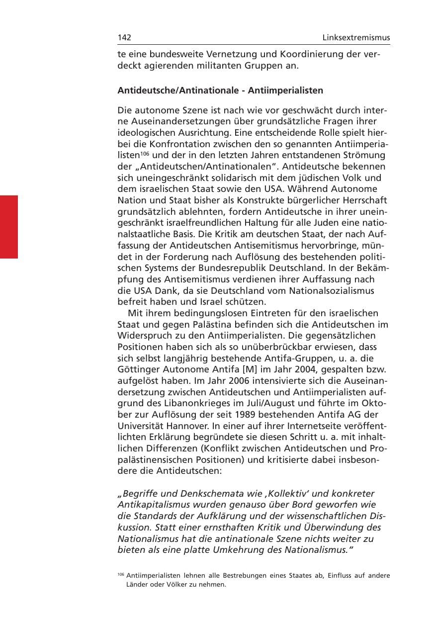 Seite 143 des Verfassungsschutzbericht 2006 Niedersachsen