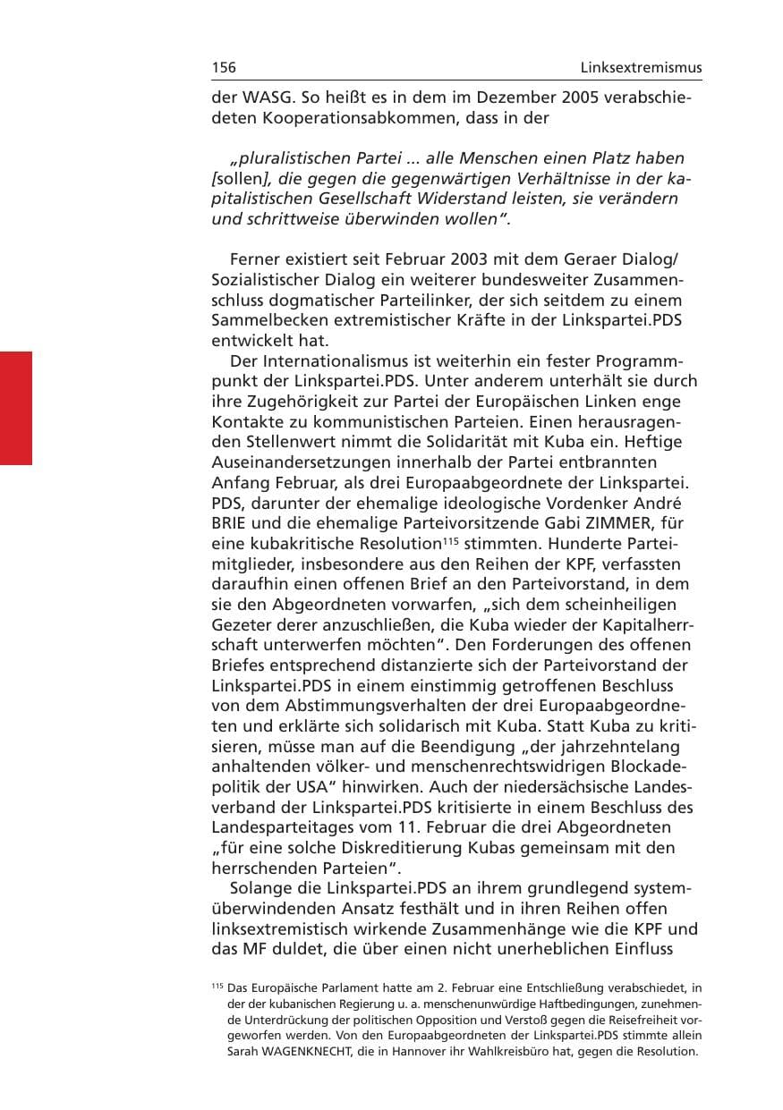 Seite 157 des Verfassungsschutzbericht 2006 Niedersachsen