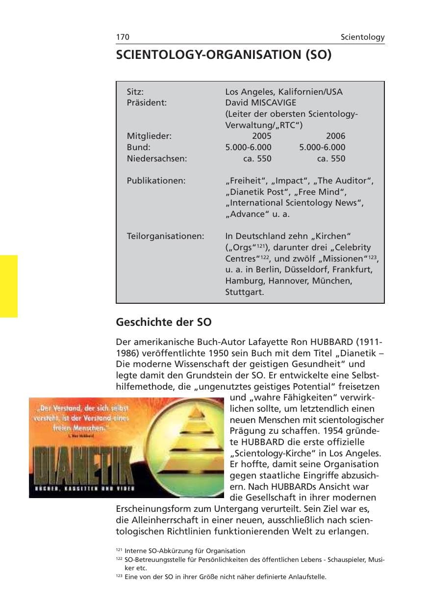 Seite 171 des Verfassungsschutzbericht 2006 Niedersachsen
