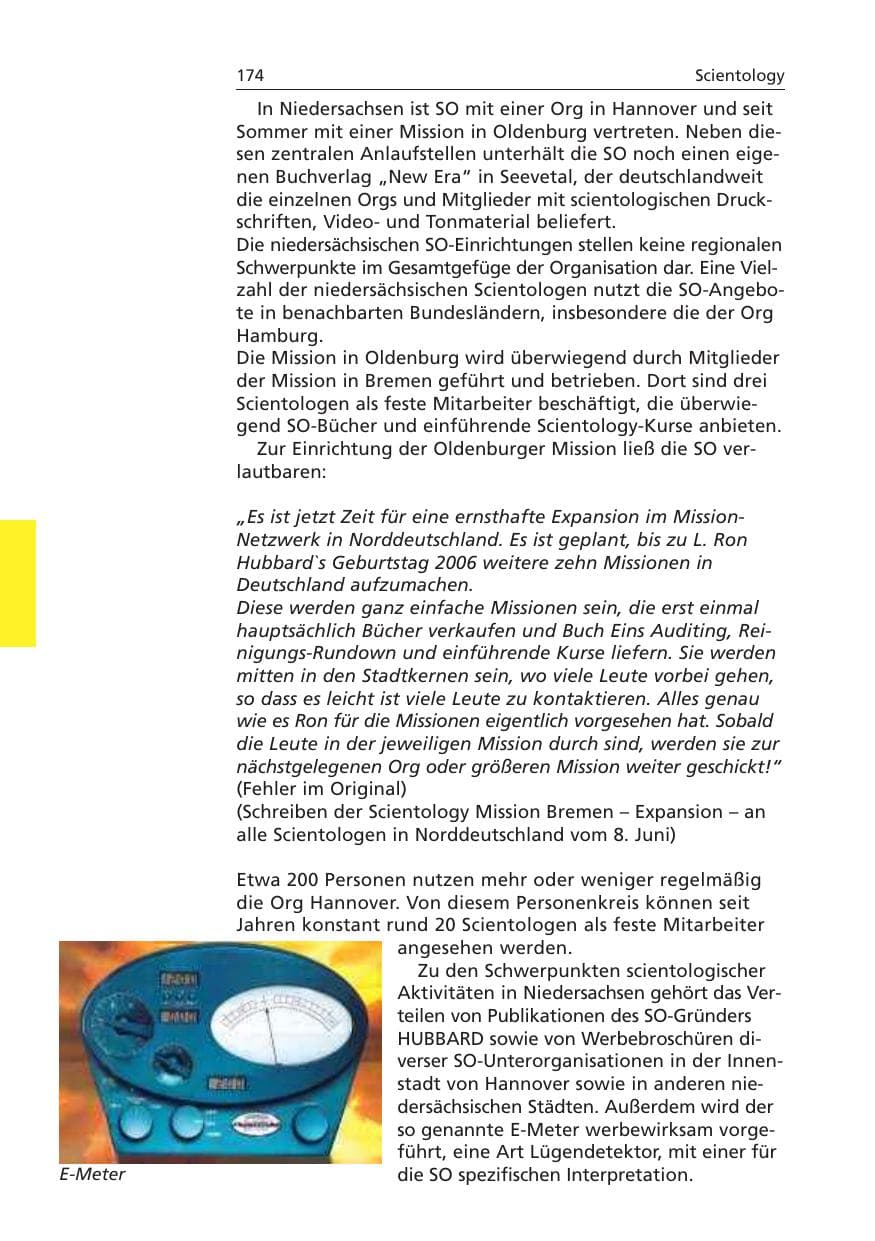 Seite 175 des Verfassungsschutzbericht 2006 Niedersachsen