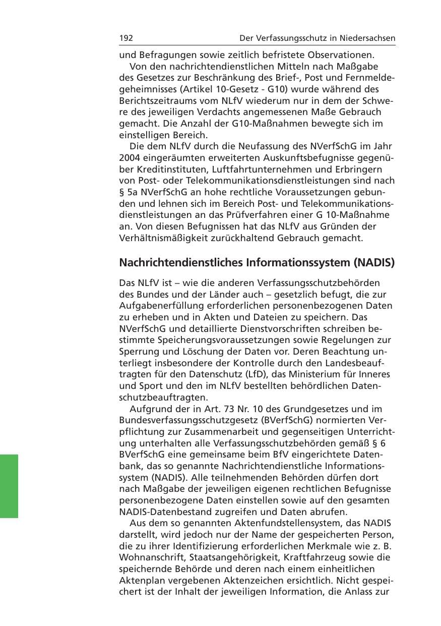 Seite 193 des Verfassungsschutzbericht 2006 Niedersachsen