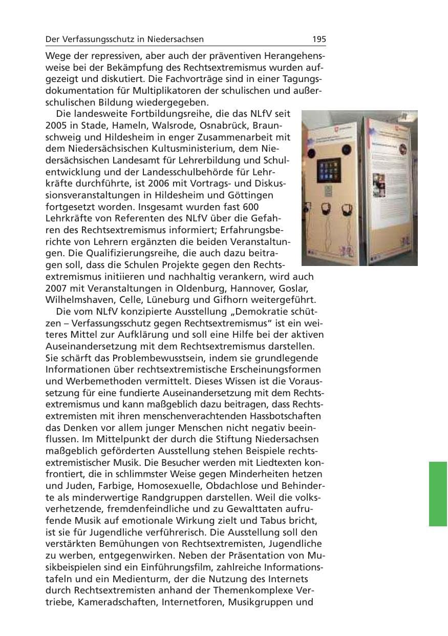 Seite 196 des Verfassungsschutzbericht 2006 Niedersachsen