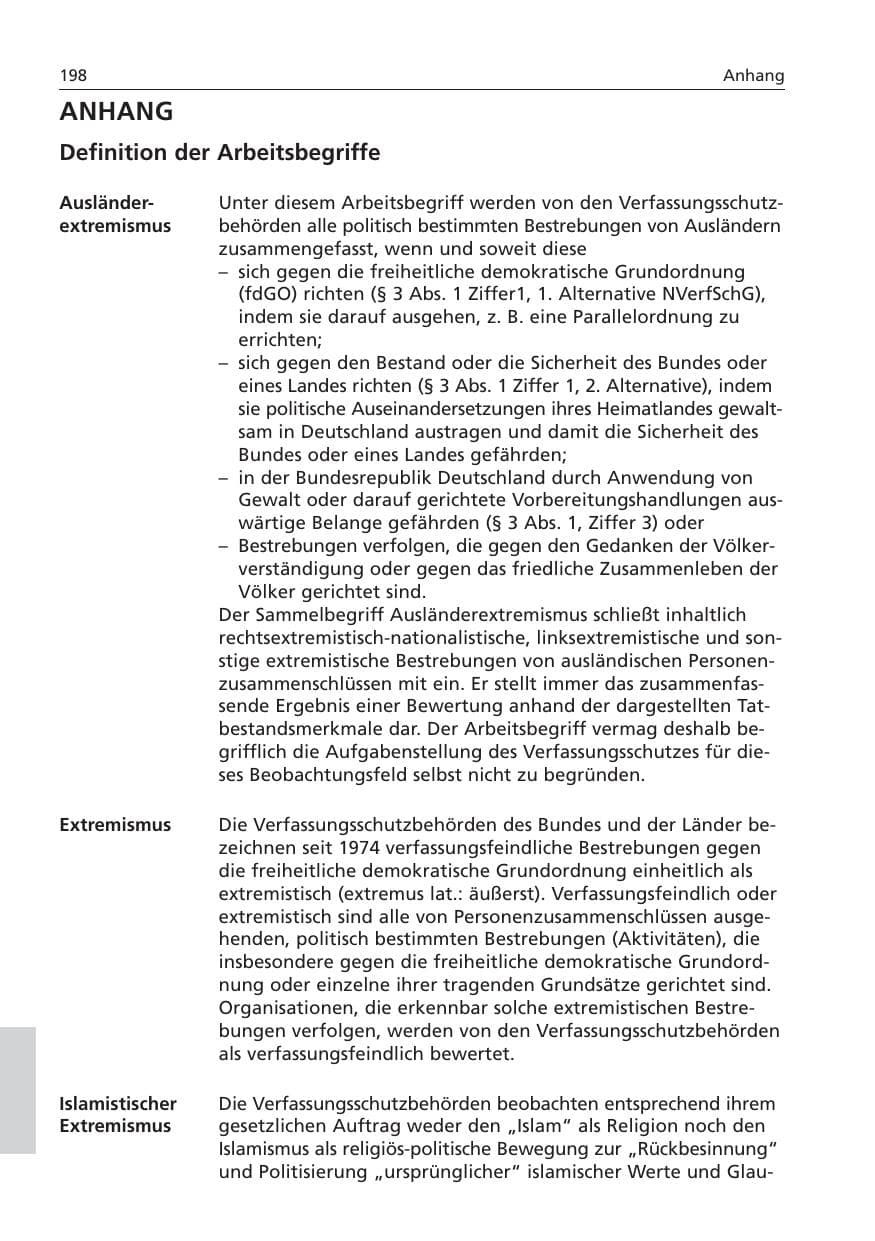 Seite 199 des Verfassungsschutzbericht 2006 Niedersachsen