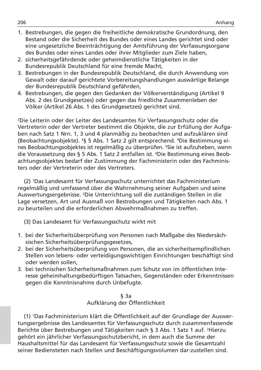 Seite 207 des Verfassungsschutzbericht 2006 Niedersachsen