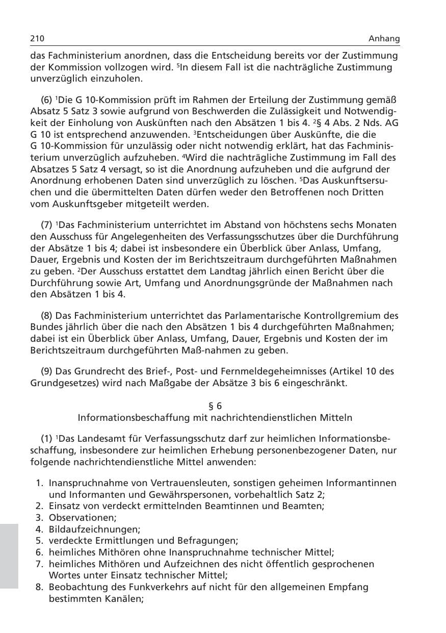 Seite 211 des Verfassungsschutzbericht 2006 Niedersachsen