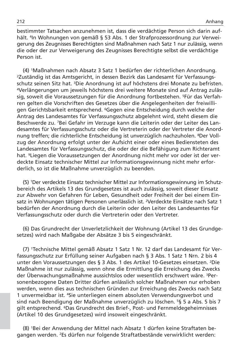 Seite 213 des Verfassungsschutzbericht 2006 Niedersachsen