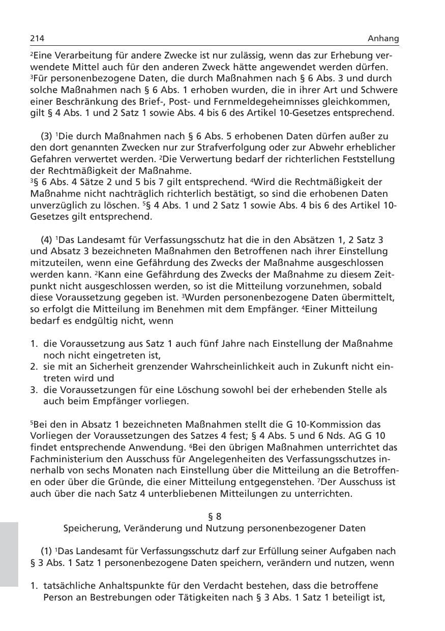 Seite 215 des Verfassungsschutzbericht 2006 Niedersachsen