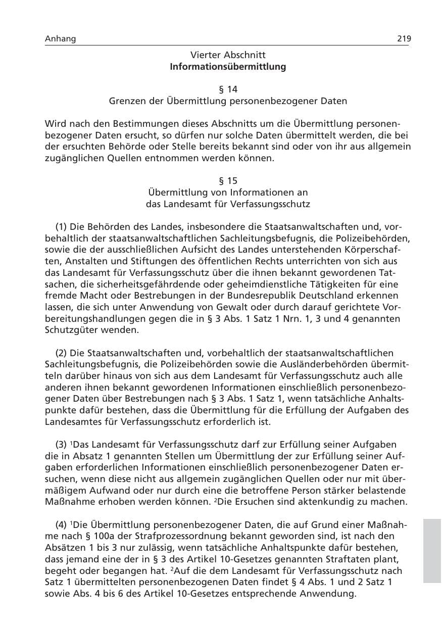 Seite 220 des Verfassungsschutzbericht 2006 Niedersachsen