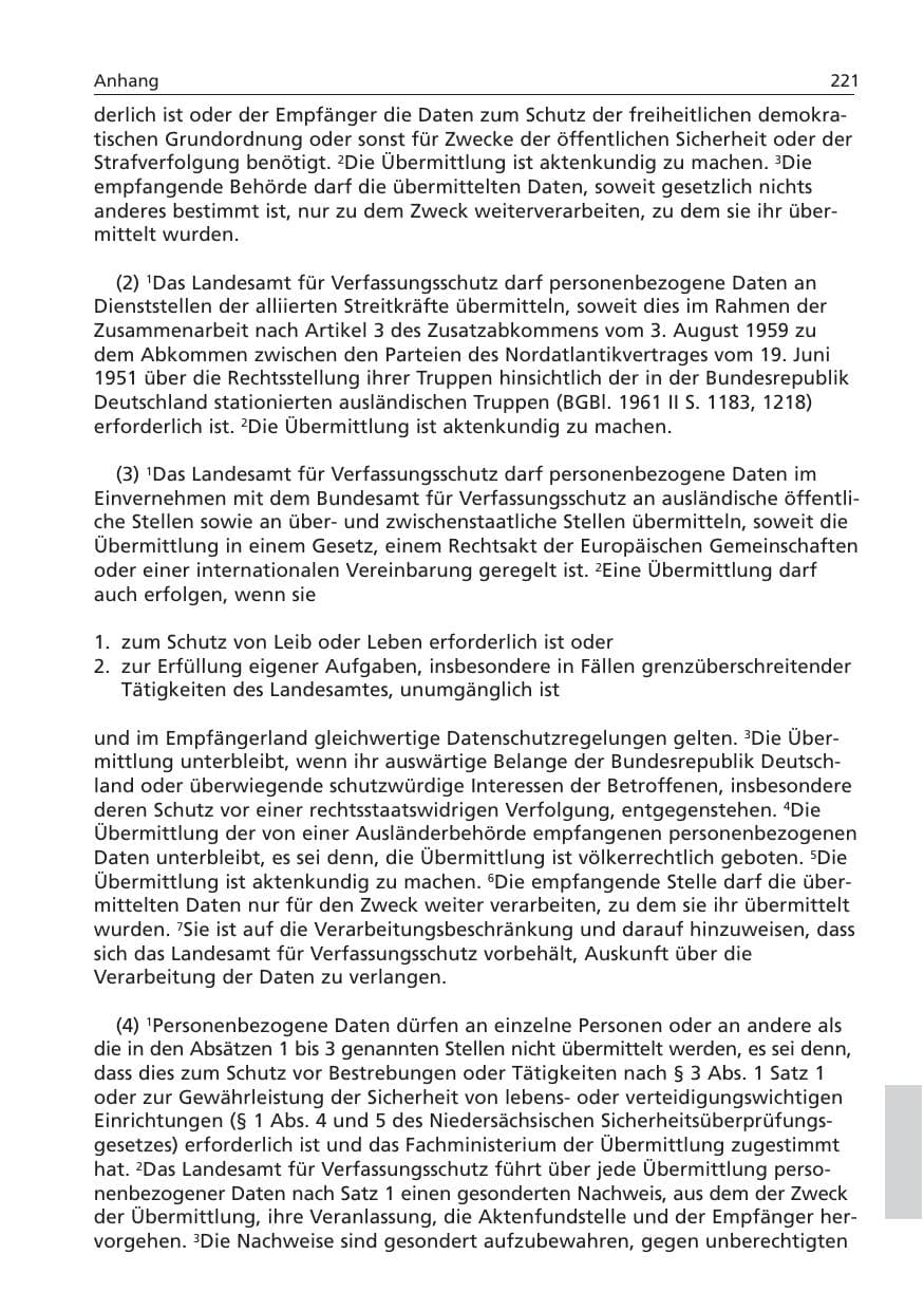 Seite 222 des Verfassungsschutzbericht 2006 Niedersachsen