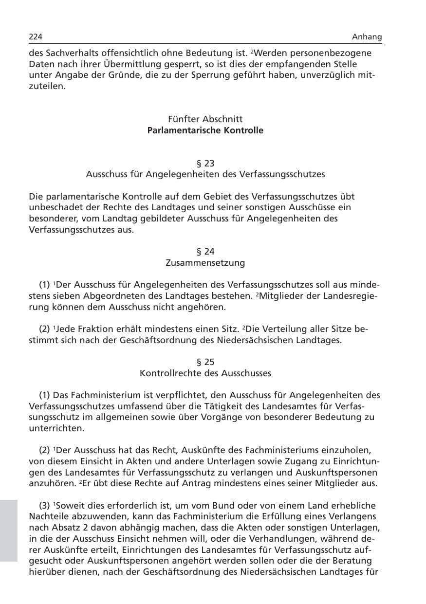 Seite 225 des Verfassungsschutzbericht 2006 Niedersachsen