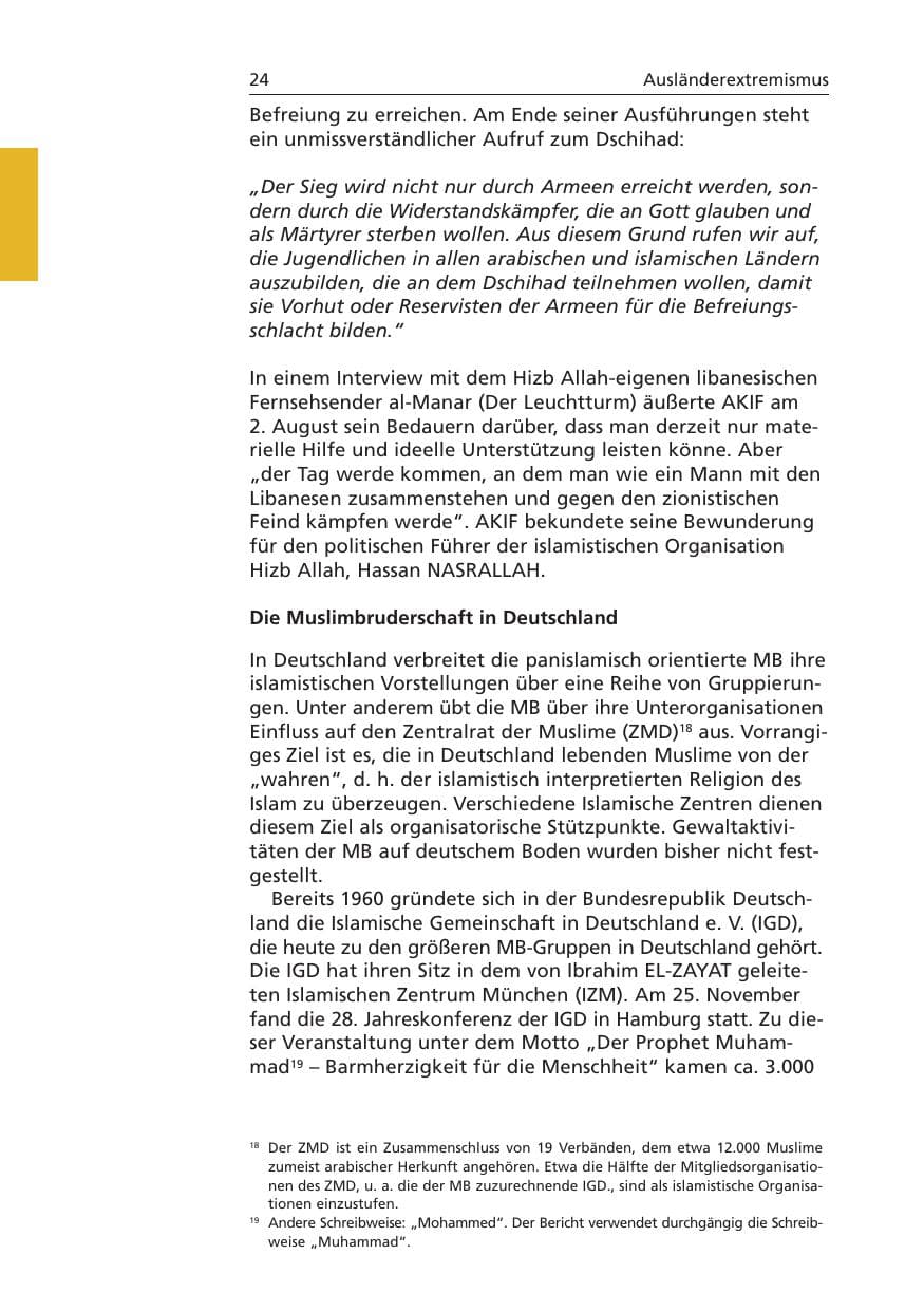 Seite 25 des Verfassungsschutzbericht 2006 Niedersachsen