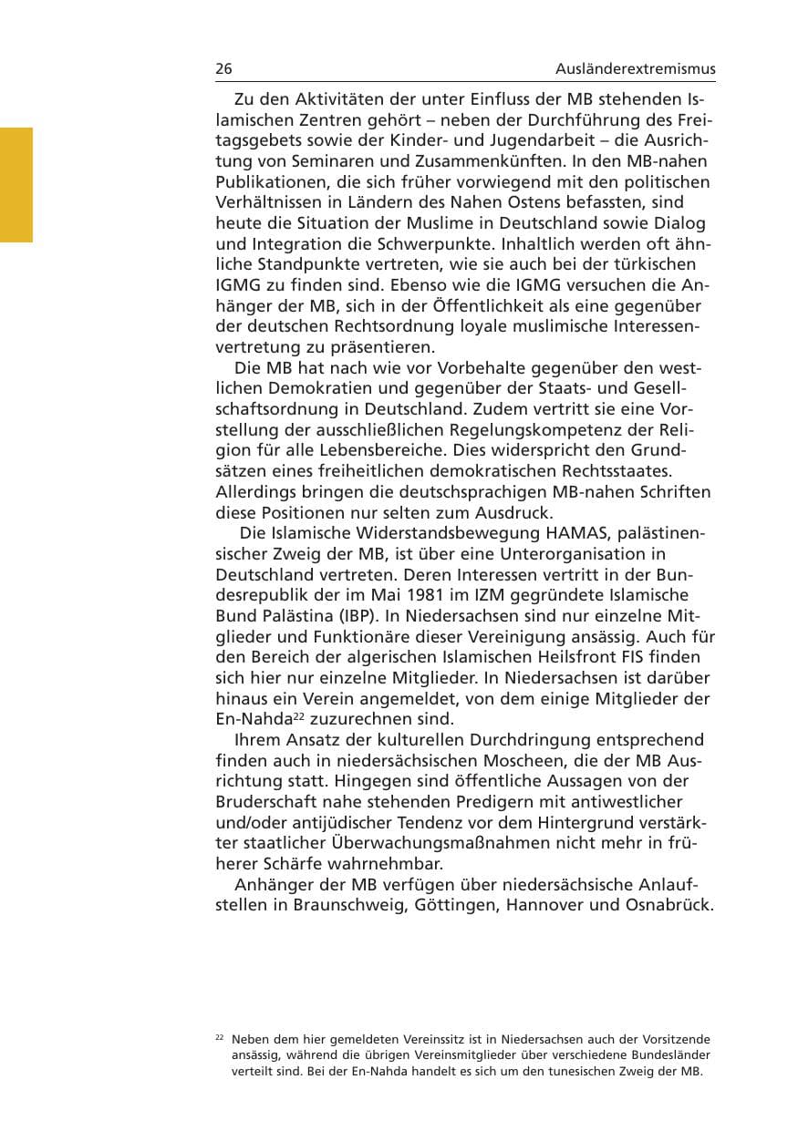 Seite 27 des Verfassungsschutzbericht 2006 Niedersachsen