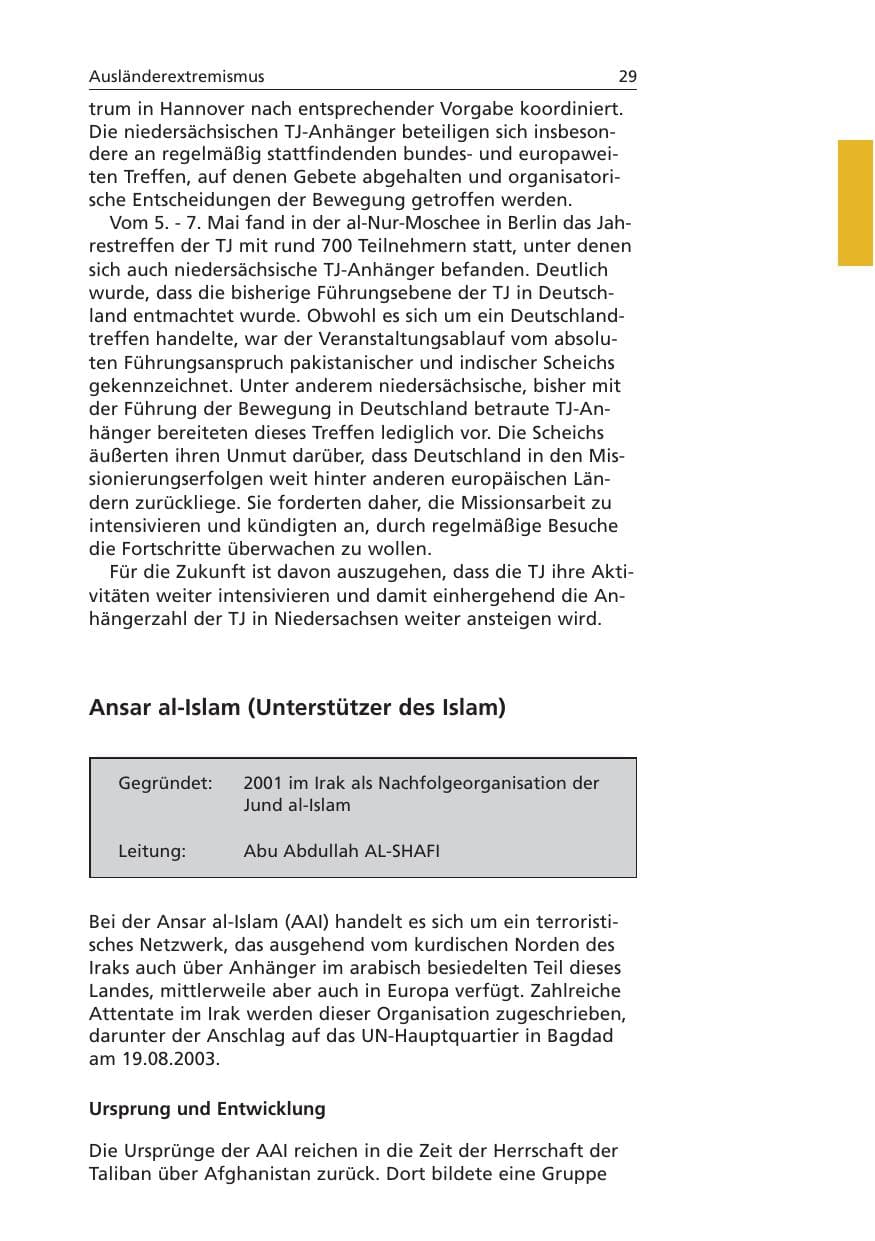 Seite 30 des Verfassungsschutzbericht 2006 Niedersachsen