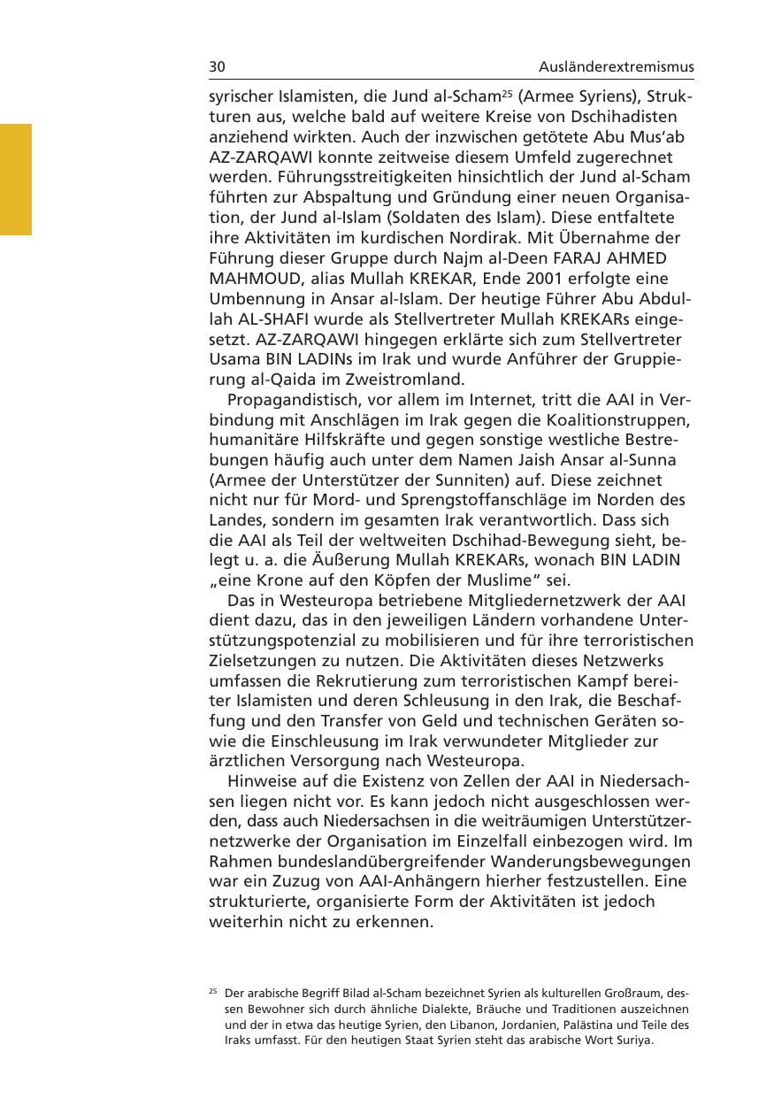 Seite 31 des Verfassungsschutzbericht 2006 Niedersachsen