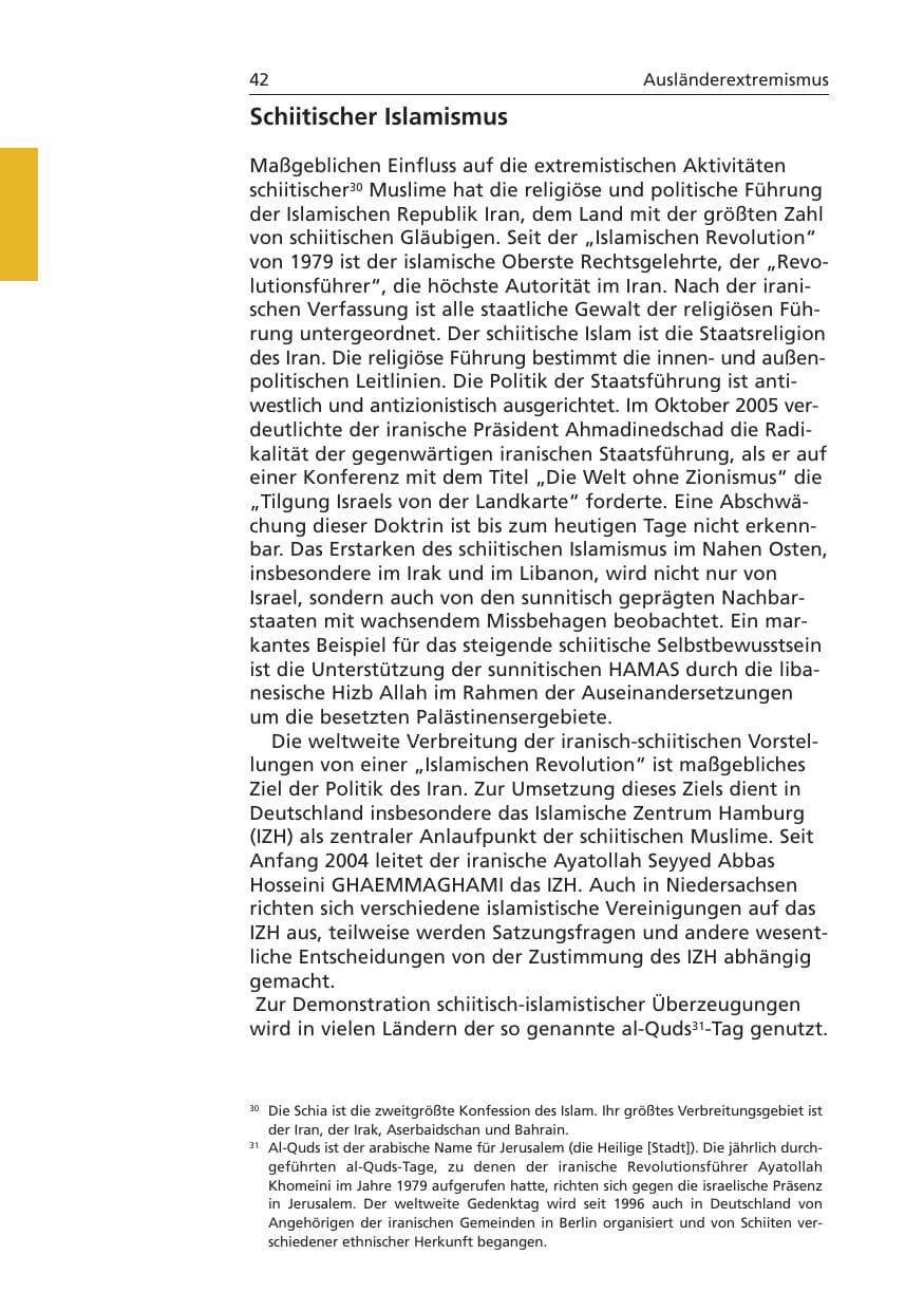 Seite 43 des Verfassungsschutzbericht 2006 Niedersachsen