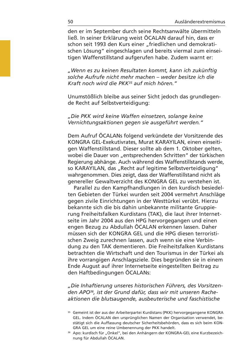 Seite 51 des Verfassungsschutzbericht 2006 Niedersachsen