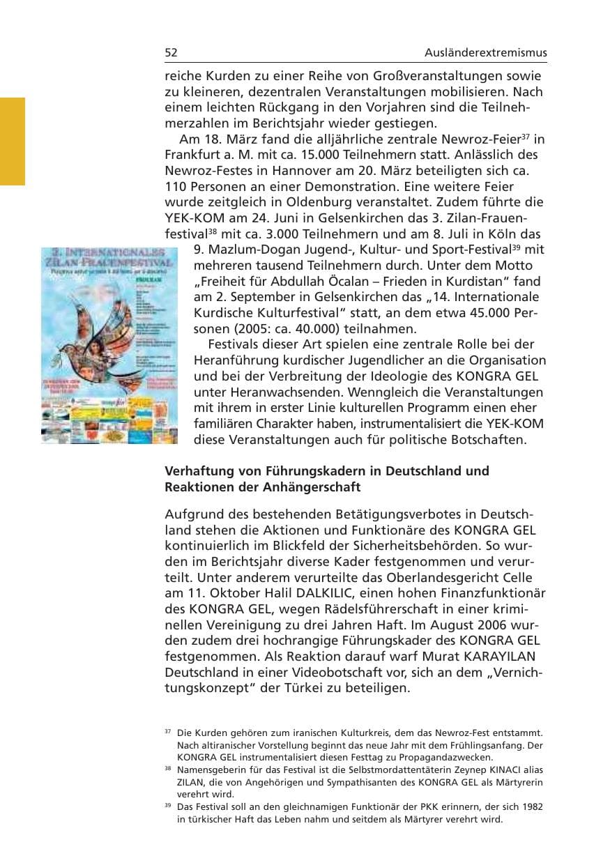 Seite 53 des Verfassungsschutzbericht 2006 Niedersachsen
