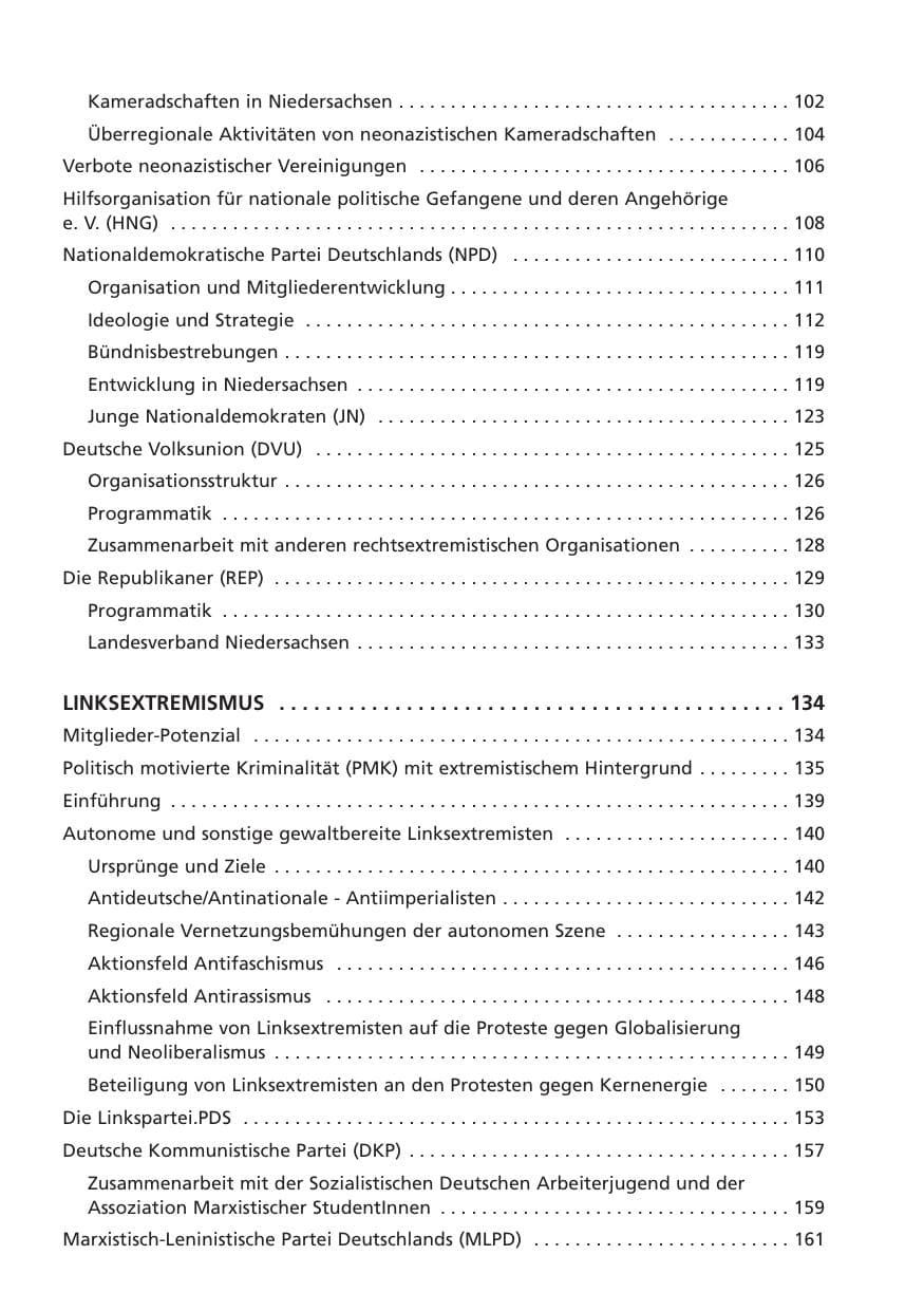 Seite 7 des Verfassungsschutzbericht 2006 Niedersachsen