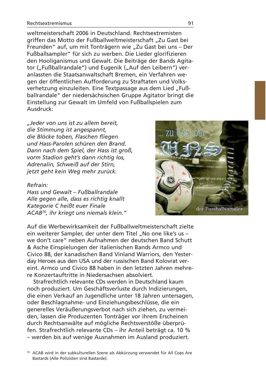 Seite 92 des Verfassungsschutzbericht 2006 Niedersachsen