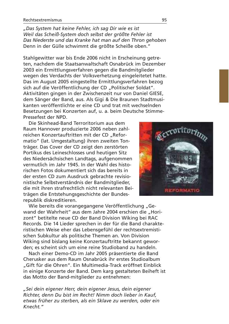Seite 96 des Verfassungsschutzbericht 2006 Niedersachsen