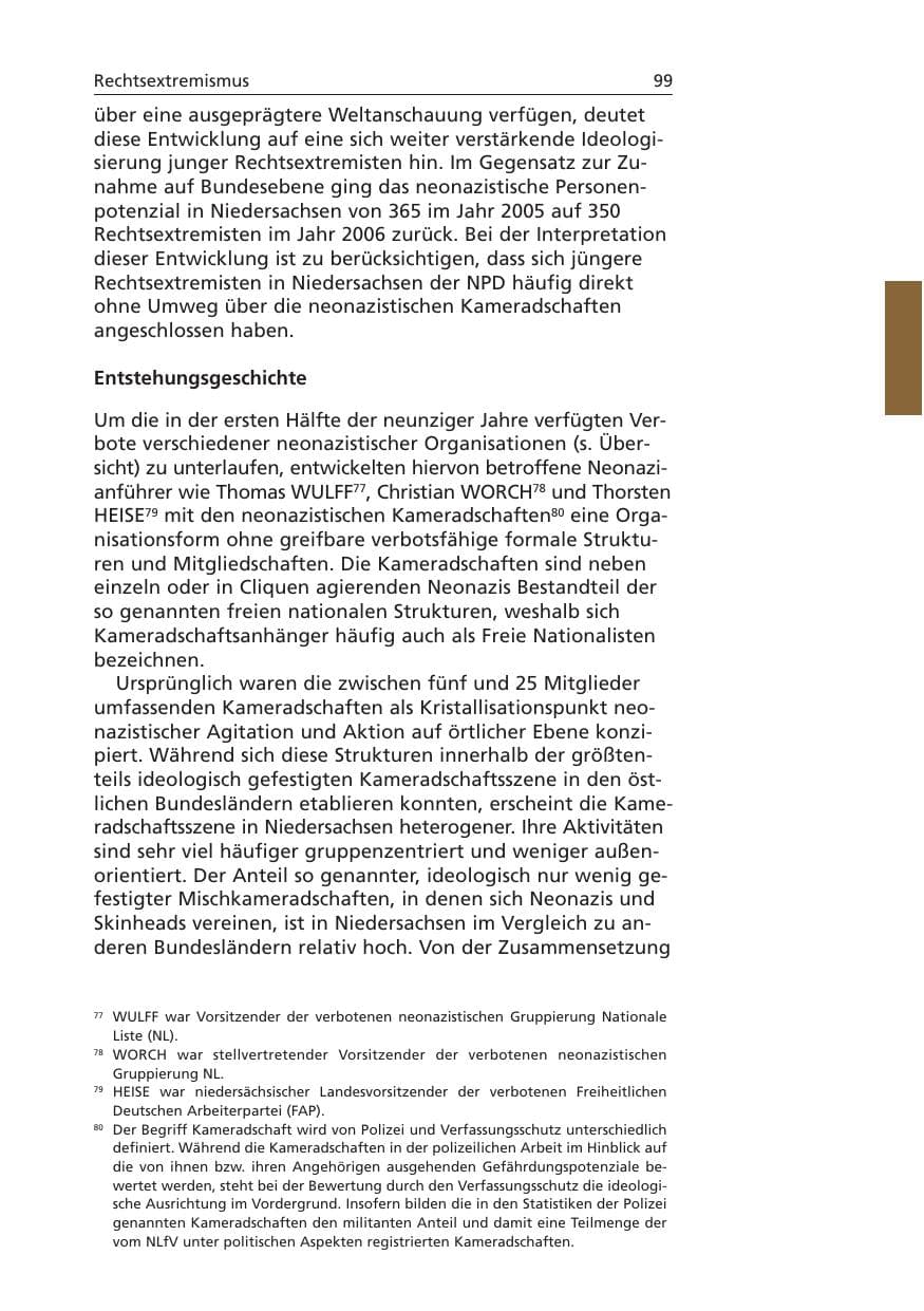 Seite 100 des Verfassungsschutzbericht 2006 Niedersachsen