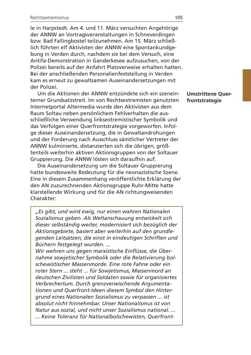 Seite 105 des Verfassungsschutzbericht 2008 Niedersachsen