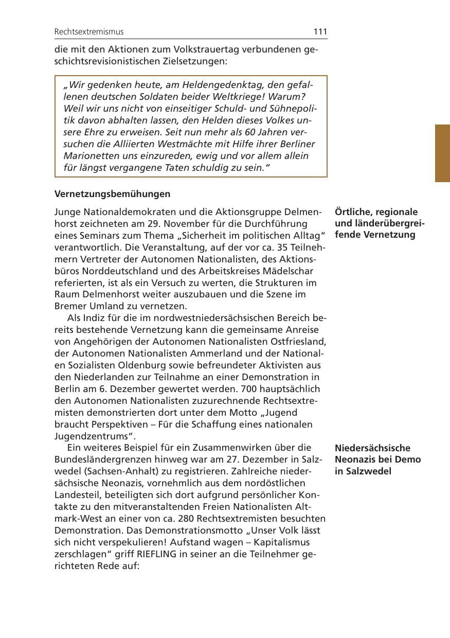 Seite 111 des Verfassungsschutzbericht 2008 Niedersachsen