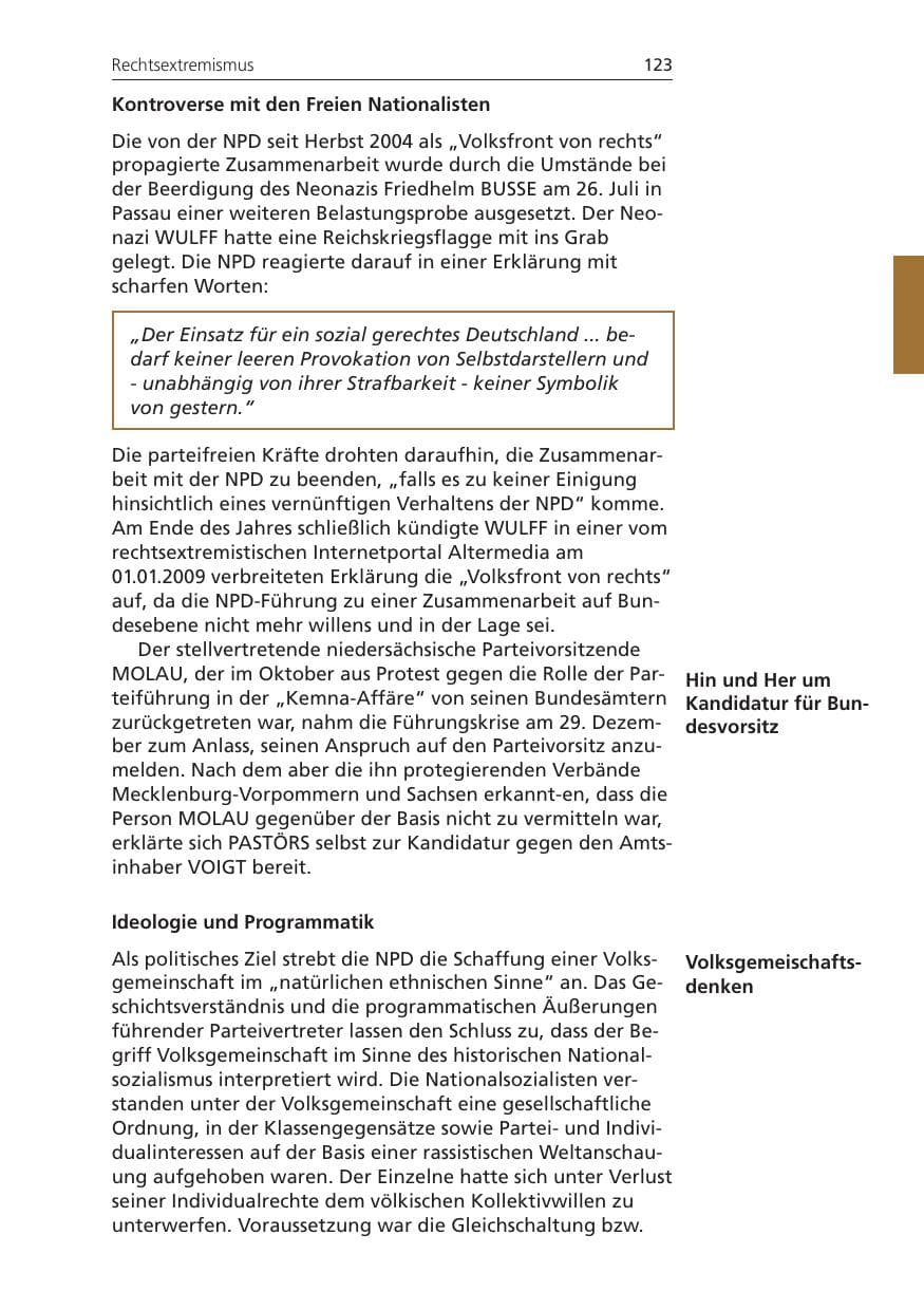 Seite 123 des Verfassungsschutzbericht 2008 Niedersachsen