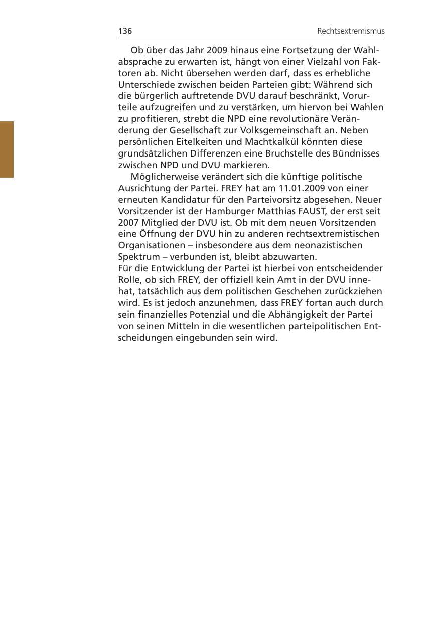 Seite 136 des Verfassungsschutzbericht 2008 Niedersachsen
