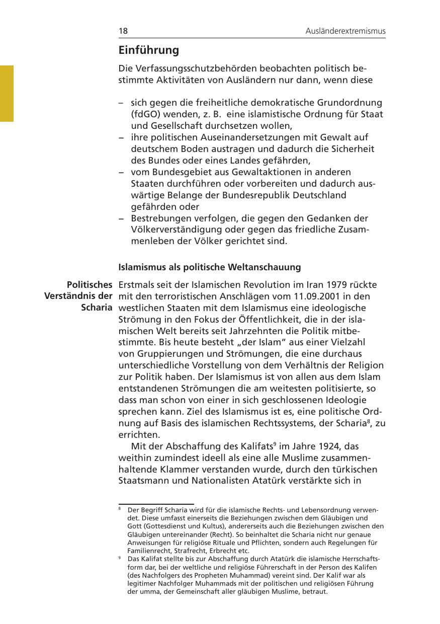 Seite 18 des Verfassungsschutzbericht 2008 Niedersachsen