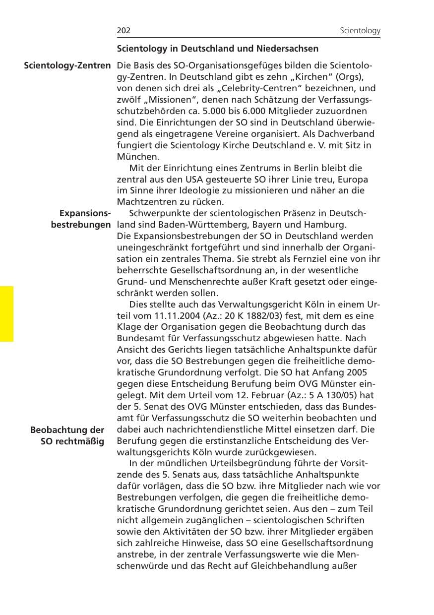 Seite 202 des Verfassungsschutzbericht 2008 Niedersachsen