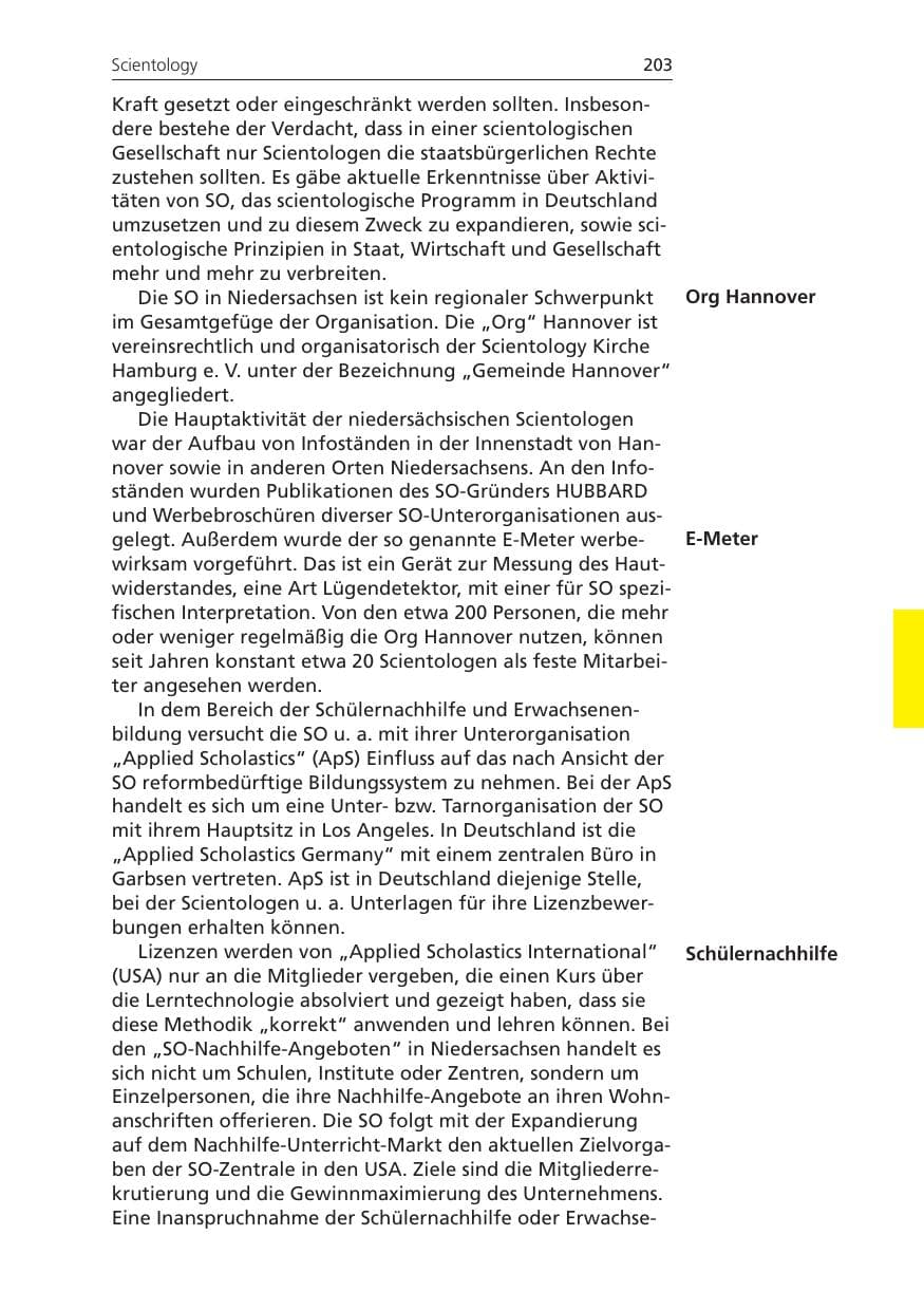 Seite 203 des Verfassungsschutzbericht 2008 Niedersachsen