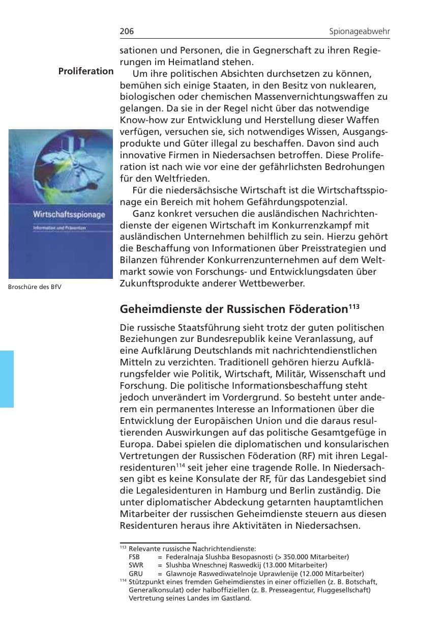Seite 206 des Verfassungsschutzbericht 2008 Niedersachsen
