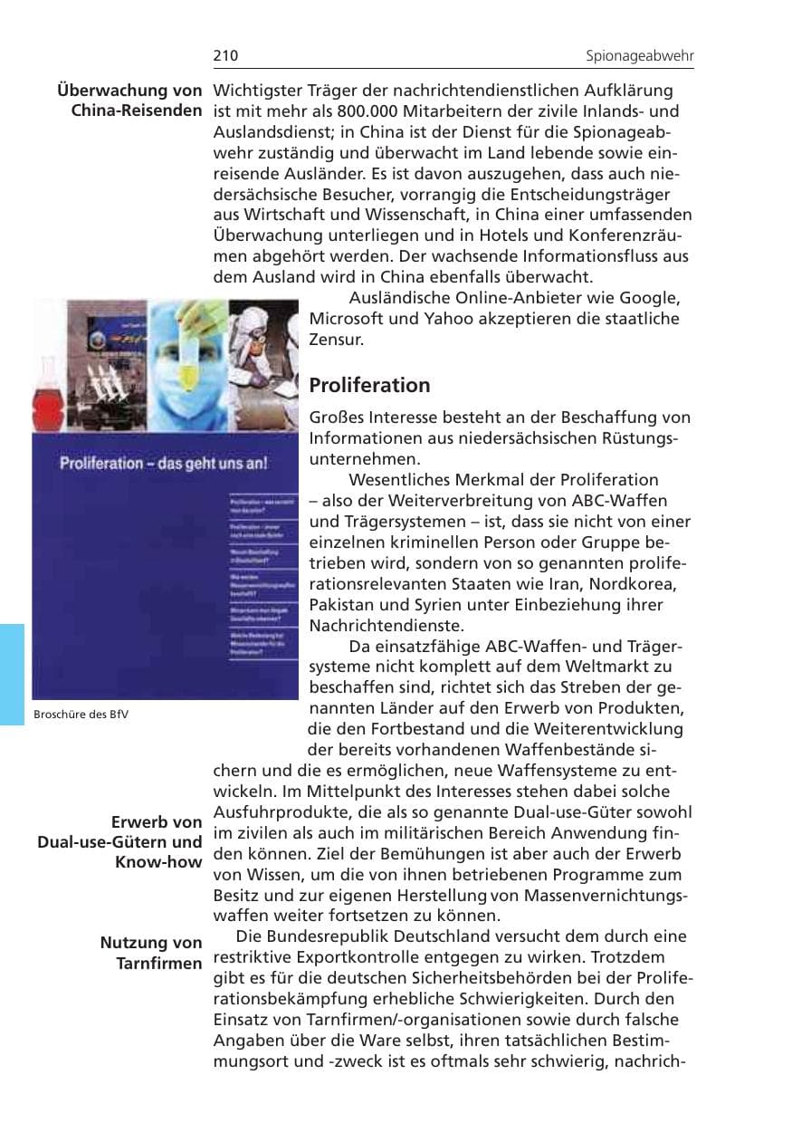 Seite 210 des Verfassungsschutzbericht 2008 Niedersachsen
