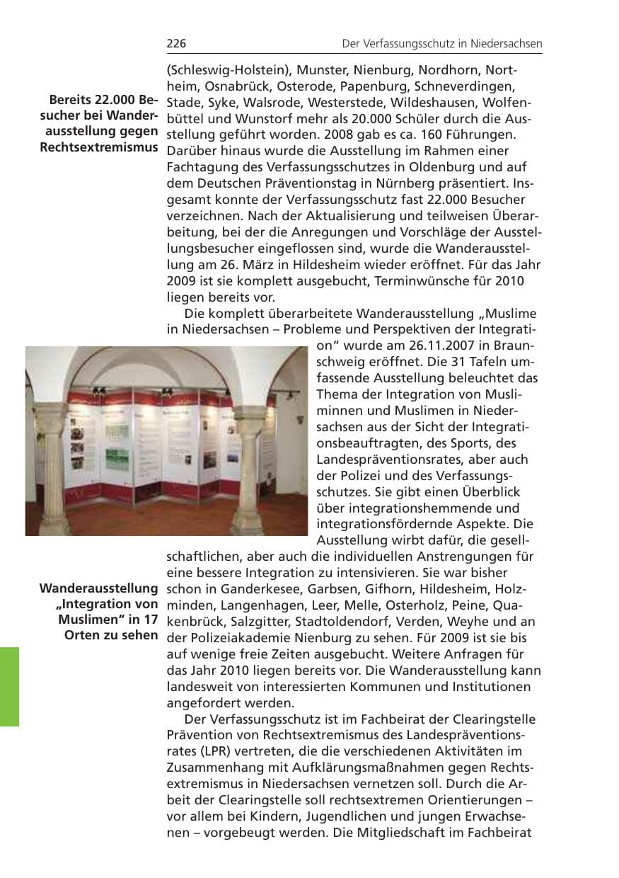 Seite 226 des Verfassungsschutzbericht 2008 Niedersachsen