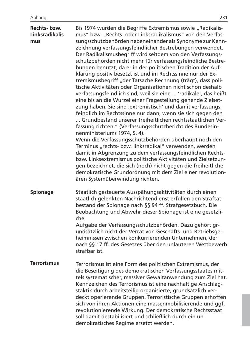 Seite 231 des Verfassungsschutzbericht 2008 Niedersachsen