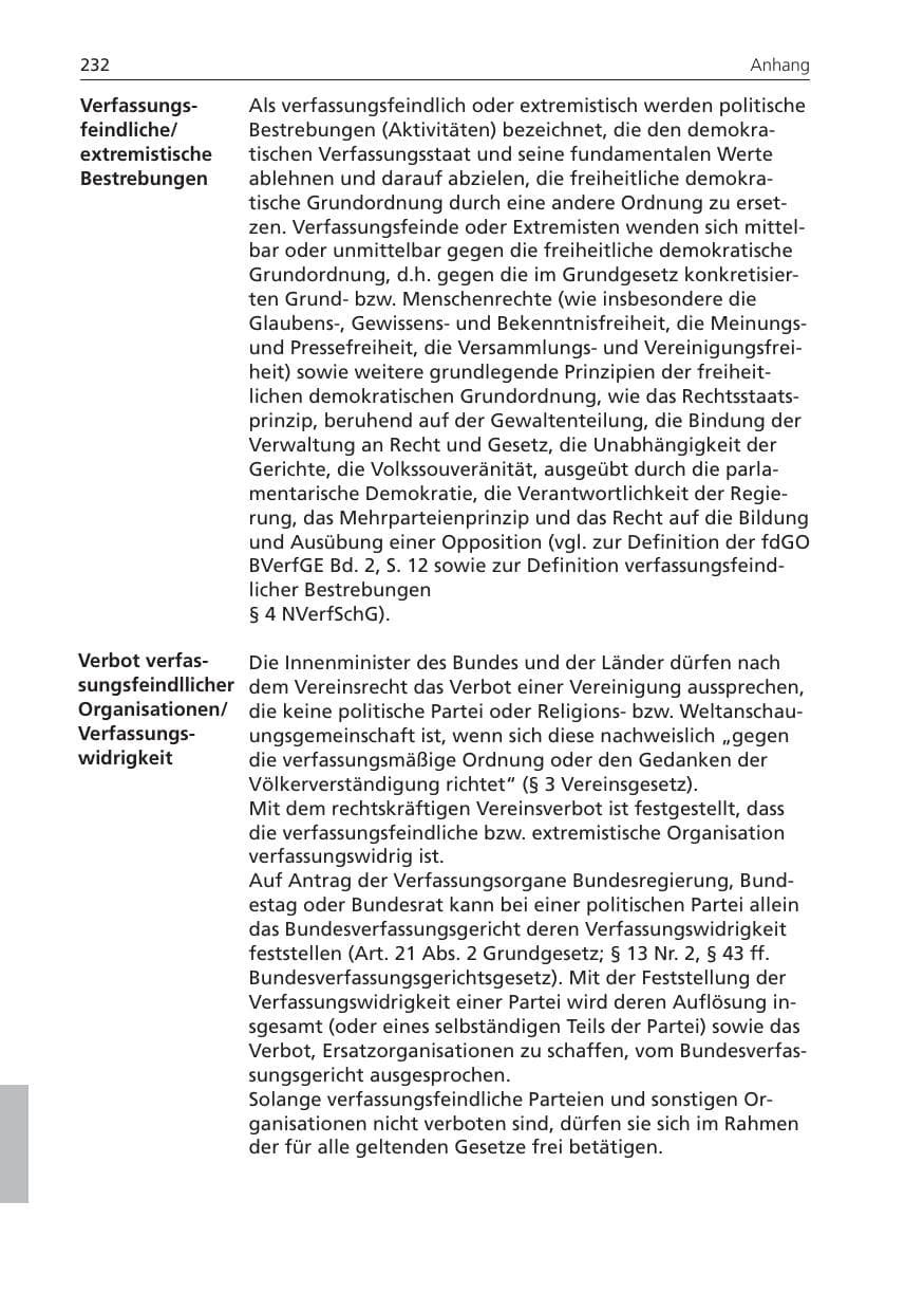 Seite 232 des Verfassungsschutzbericht 2008 Niedersachsen