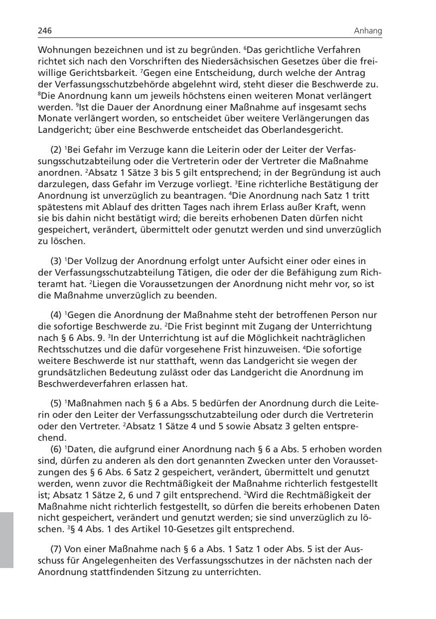 Seite 246 des Verfassungsschutzbericht 2008 Niedersachsen