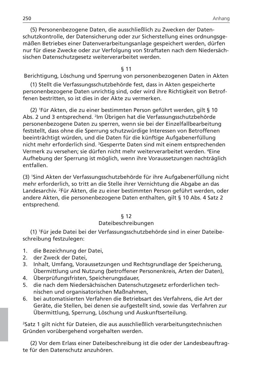 Seite 250 des Verfassungsschutzbericht 2008 Niedersachsen