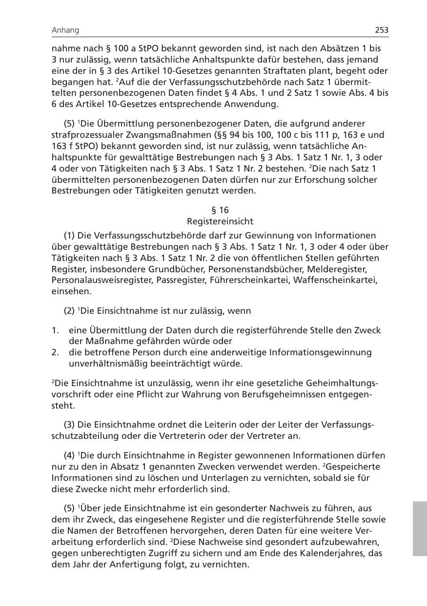 Seite 253 des Verfassungsschutzbericht 2008 Niedersachsen